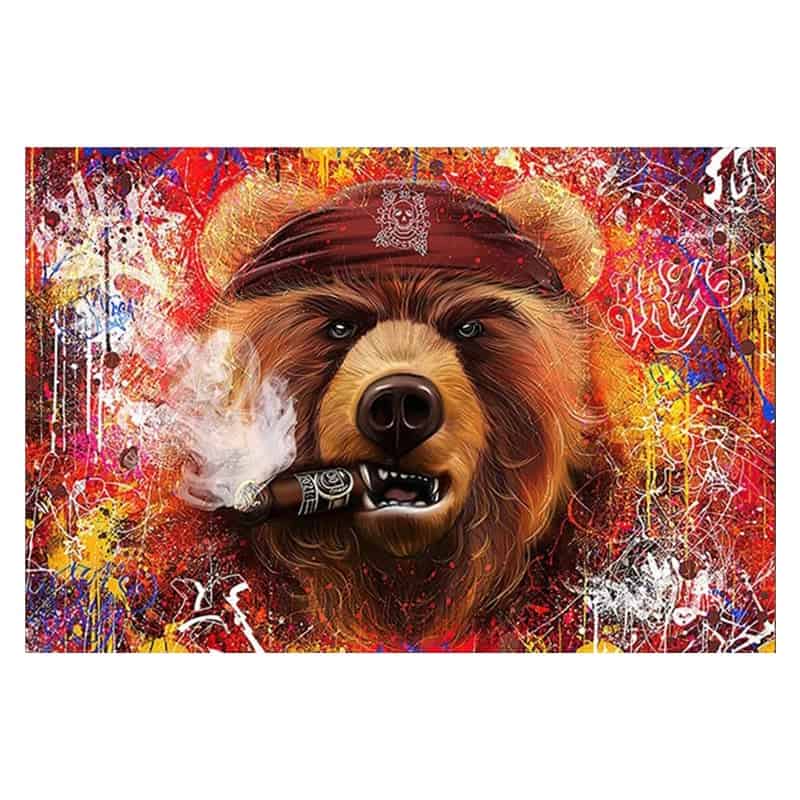 Quadro Orso Su Tela Design Color'S