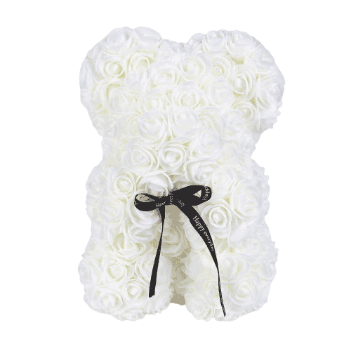 Orsacchiotto San Valentino Rose Eterne Di Colore Bianco