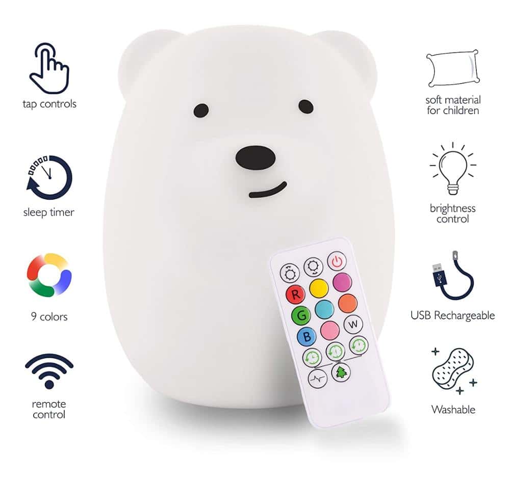 Luce Notturna Bambini Orsetto Con Telecomando
