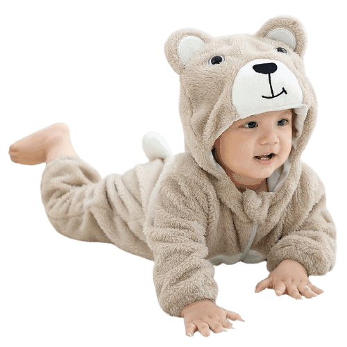 Tutina Neonato Orsetto Beige Per Bambino