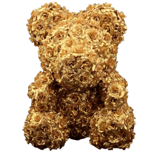 Orsacchiotto San Valentino Rose Eterne Di Colore Oro
